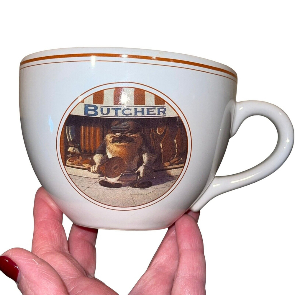 90s Vtg 1994 Warner Bros‎ Looney Tunes Delancey St Tasmanian Devil Butcher Mug - Picture 2 of 9
